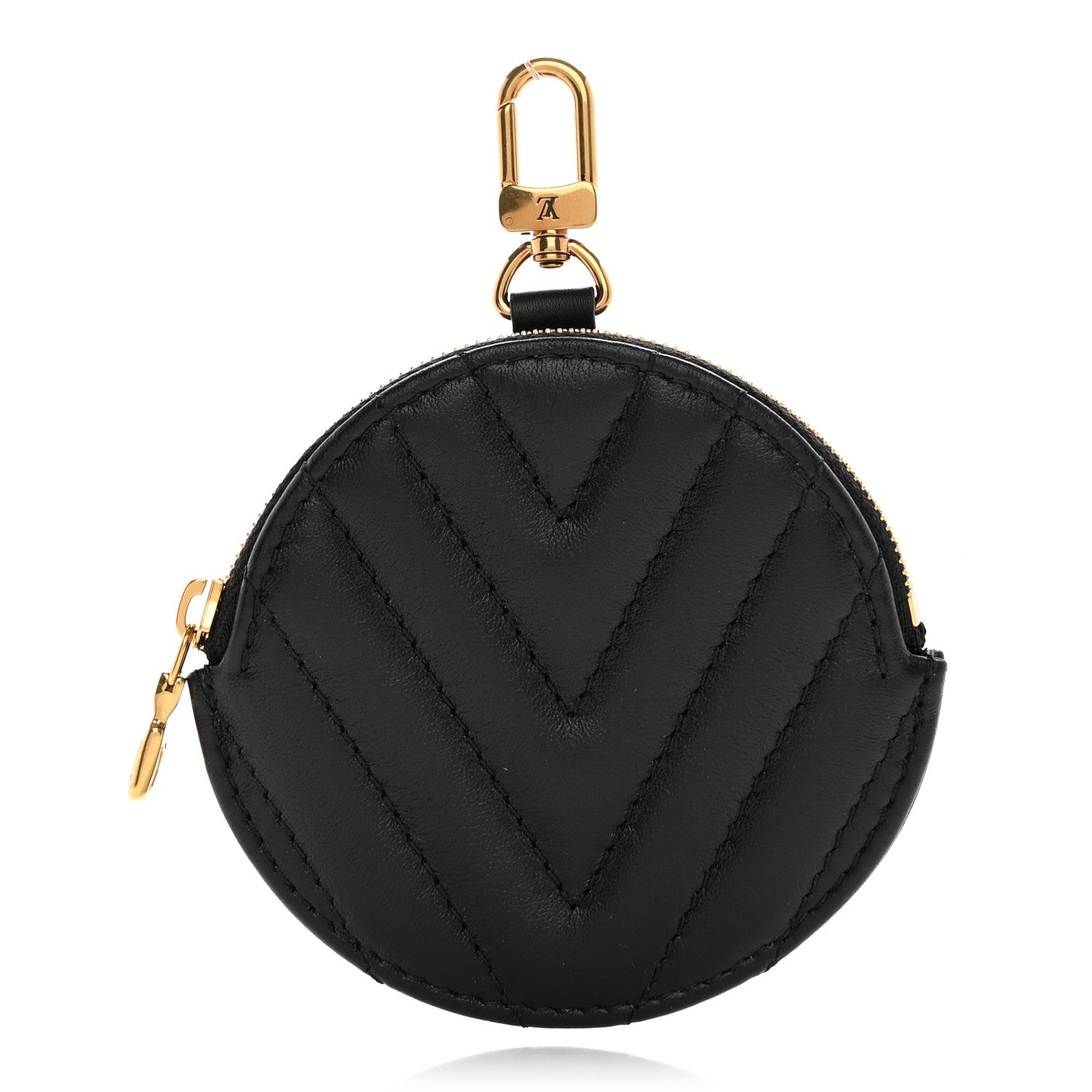Louis Vuitton Calfskin New Wave Multi Pochette Round Coin Purse Black 1 of 8