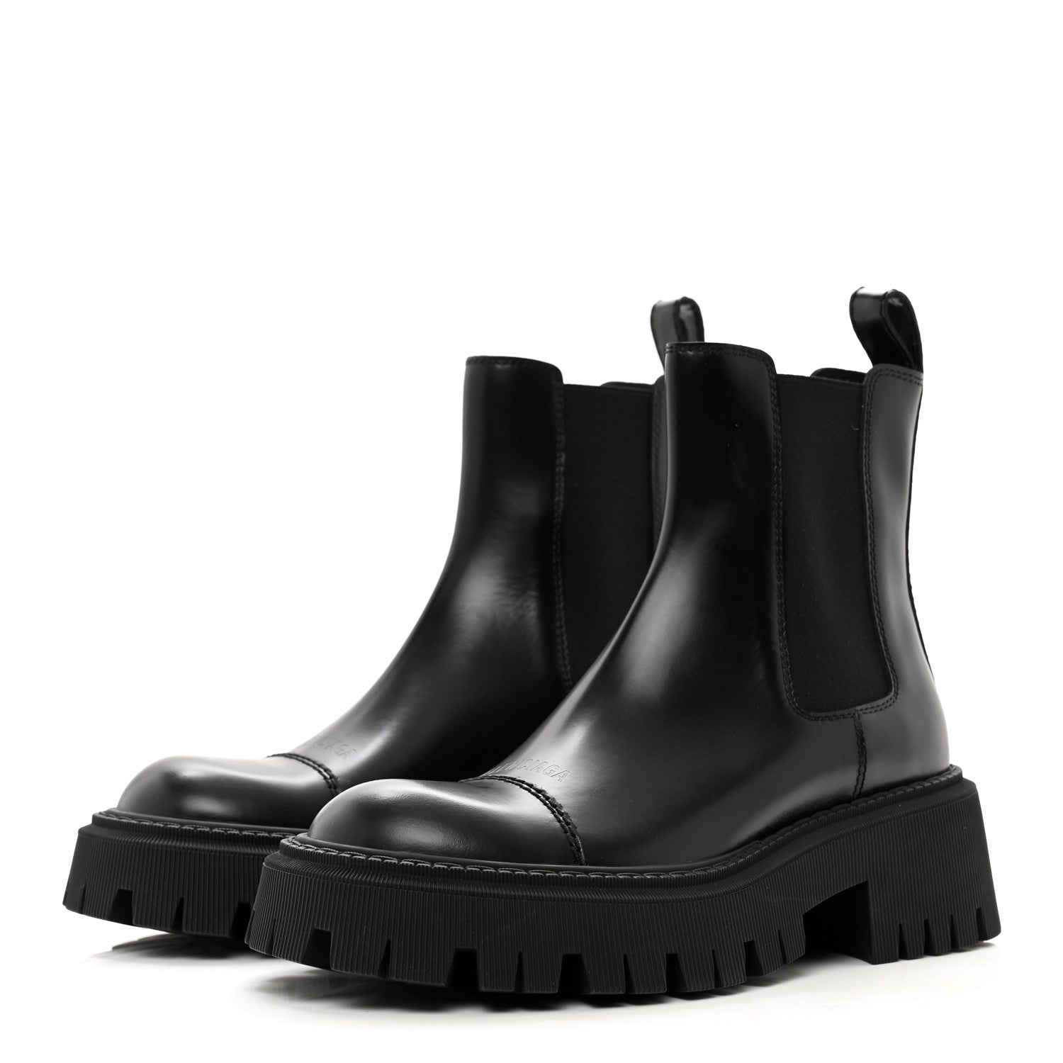 Balenciaga Jive Smooth Calfskin Logo Embossed Womens Tractor 20mm Chelsea Boots 36 Black 3 of 8