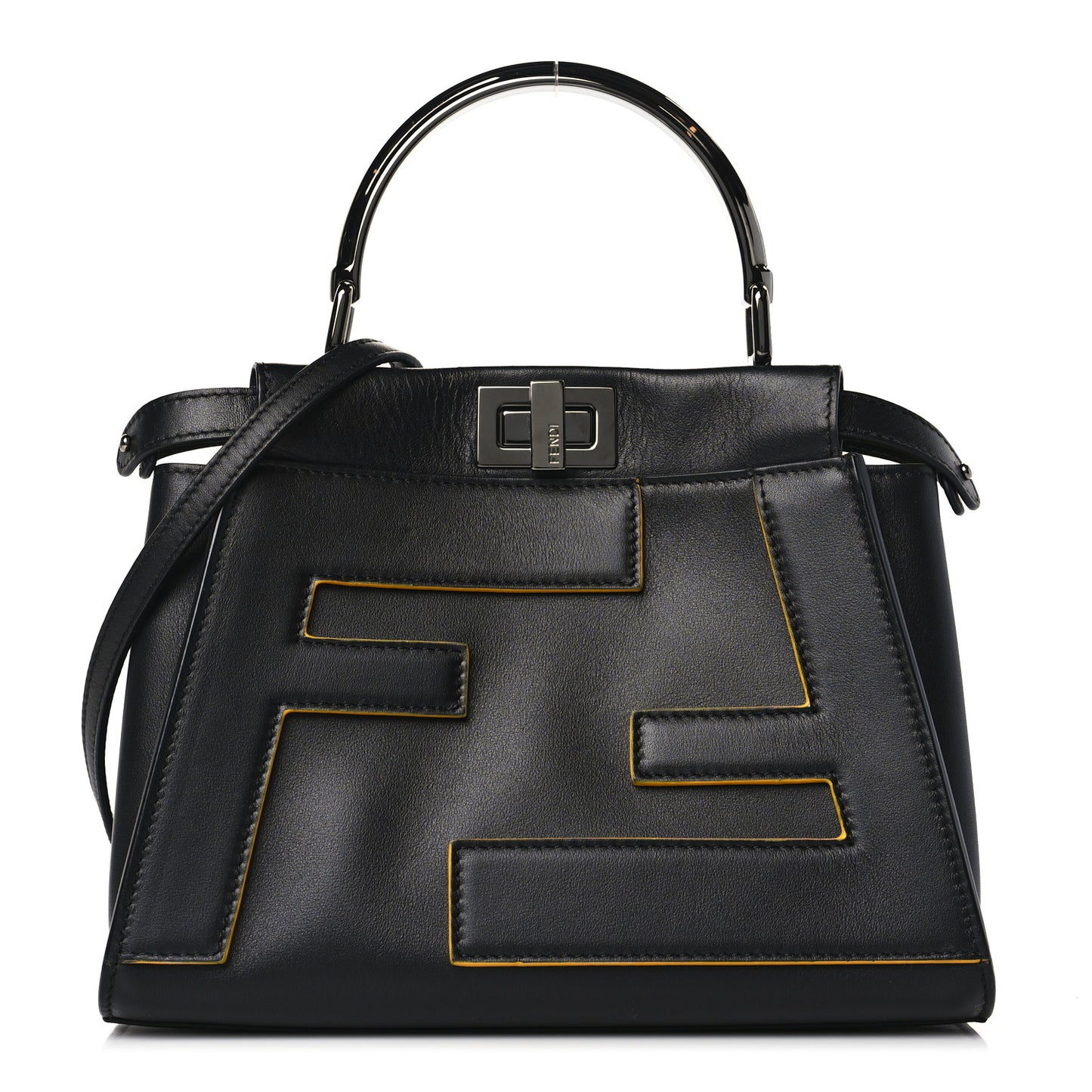 Nappa FF Mini Peekaboo Iconic Satchel Black Sunflower