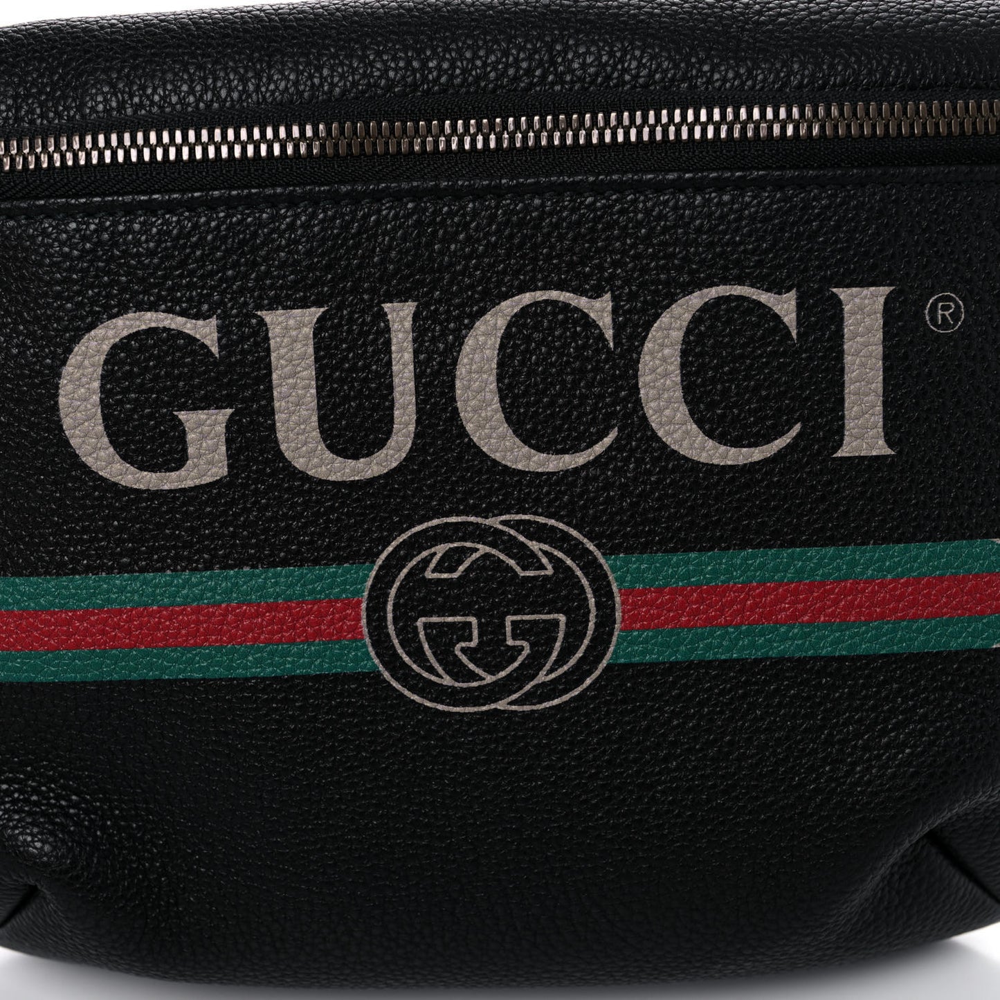 Grained Calfskin Logo Belt Bag Black
