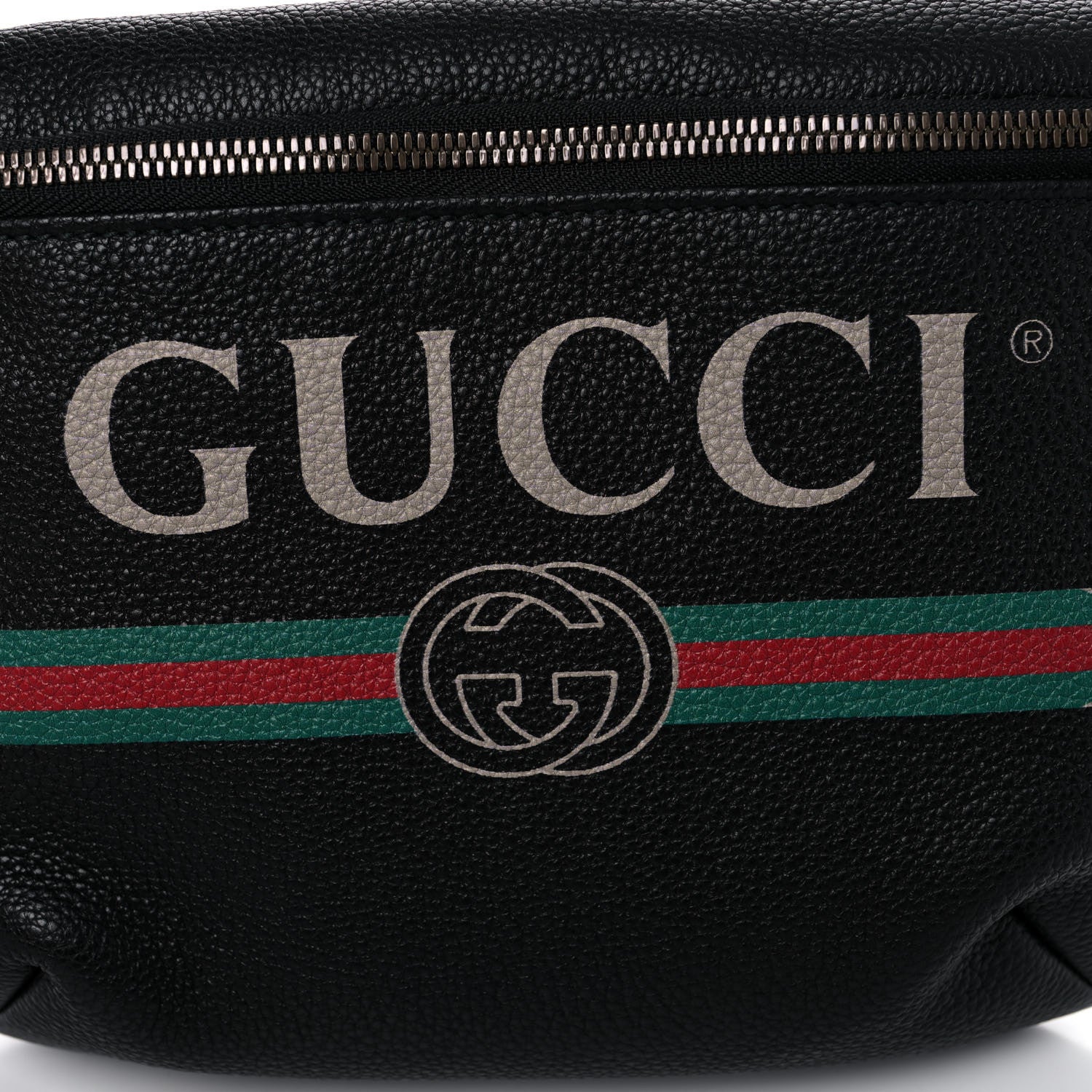 Gucci Grained Calfskin Logo Belt Bag Black 7 of 9