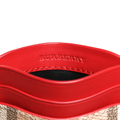 Burberry Soft Grain Calfskin Haymarket Check Izzy Card Case Red 6 of 8