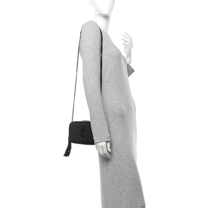 Saint Laurent Grain De Poudre Matelasse Monochrome Monogram Mini Lou Camera Bag Black 2 of 10