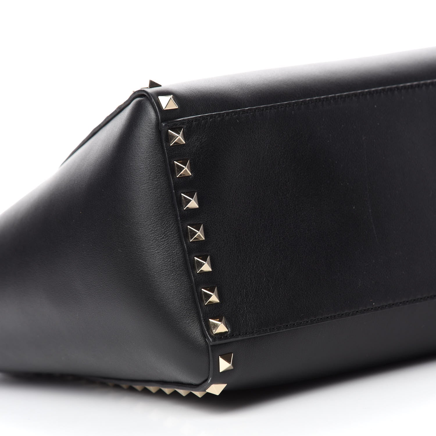 Valentino Garavani Vitello Rockstud Double Handle Tote Black 6 of 10