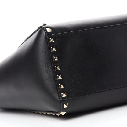 Valentino Garavani Vitello Rockstud Double Handle Tote Black 6 of 10