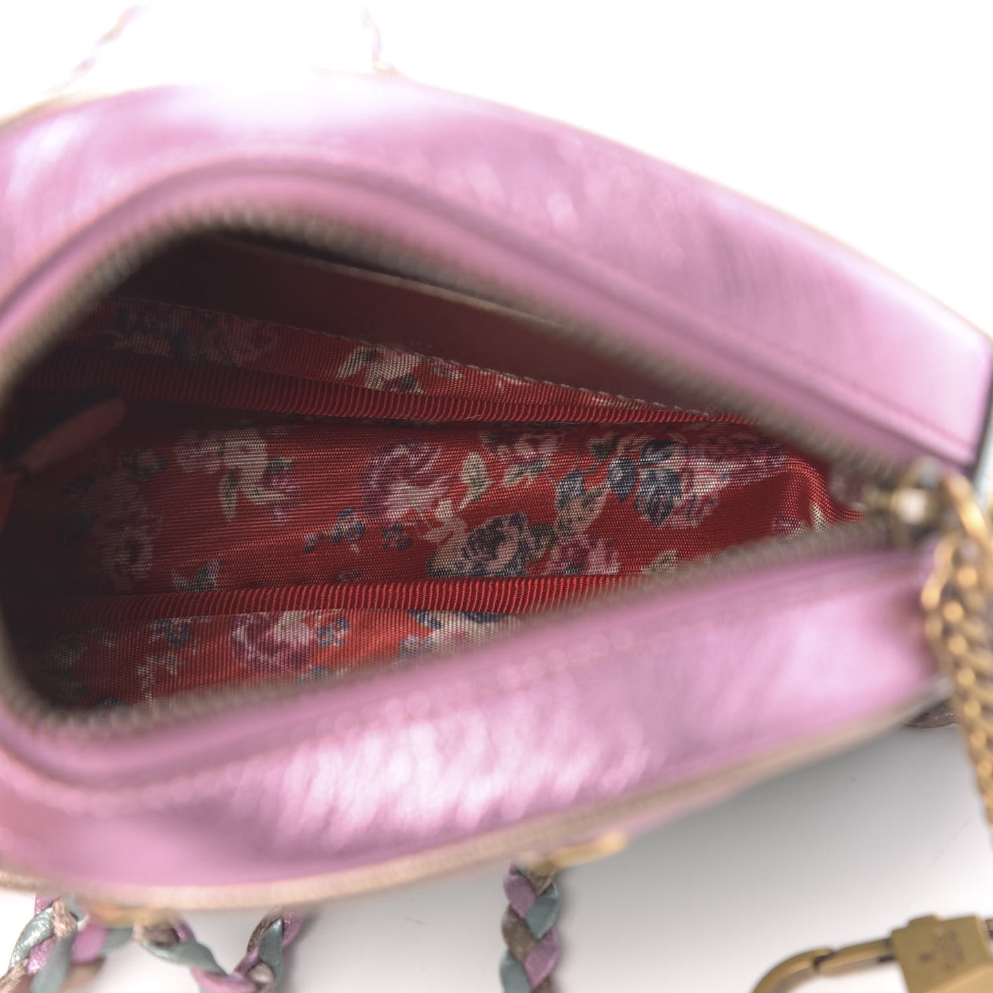Laminated Nappa Trapuntata Mini Zumi Dome Shoulder Bag Rosa Lago Rame