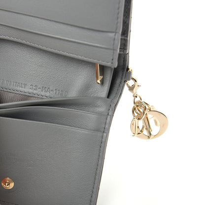 Christian Dior Patent Cannage Mini Lady Dior Wallet Gray Stone 7 of 8