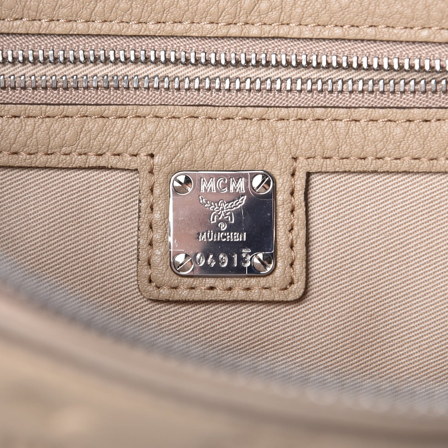 Calfskin Ottomar Monogram Medium Klara Top Zip Tote New Beige