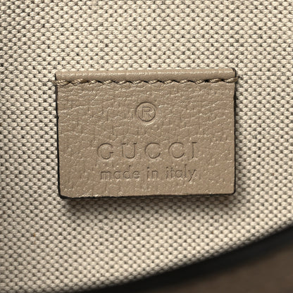 Gucci GG Supreme Monogram Textured Dollar Calfskin Mini Horsebit 1955 Shoulder Bag Beige Mystic White Oatmeal 6 of 11