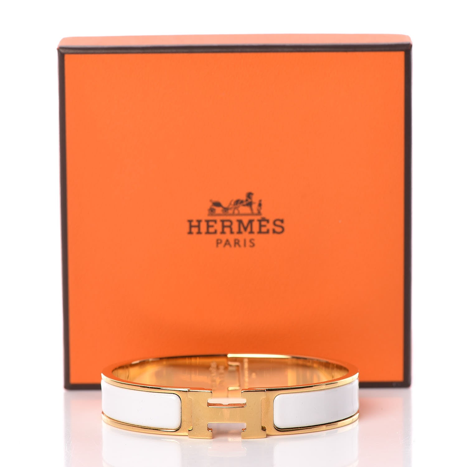 Hermes Enamel Narrow Clic Clac H Bracelet GM White 6 of 6