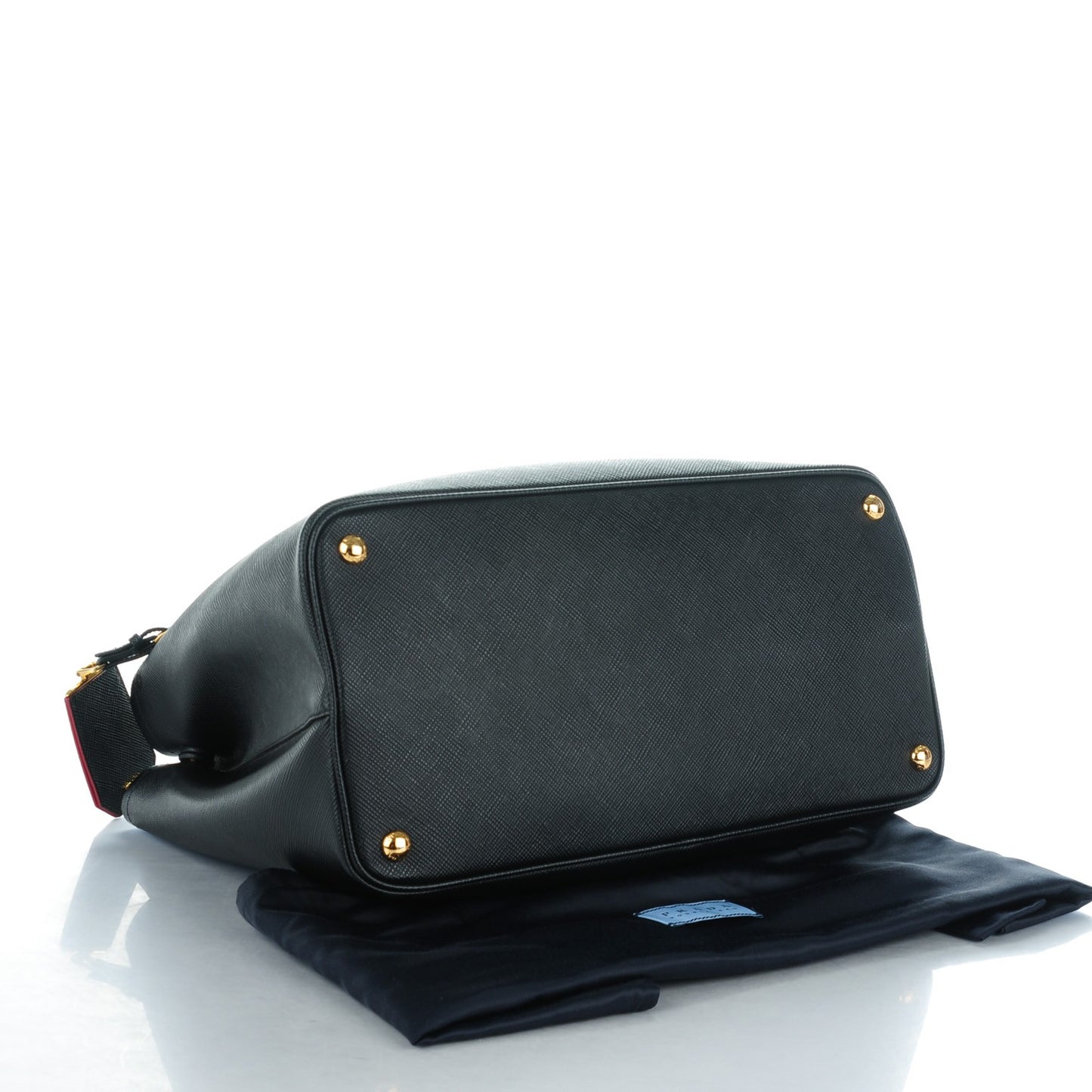 Saffiano Cuir Large Double Bag Nero Black