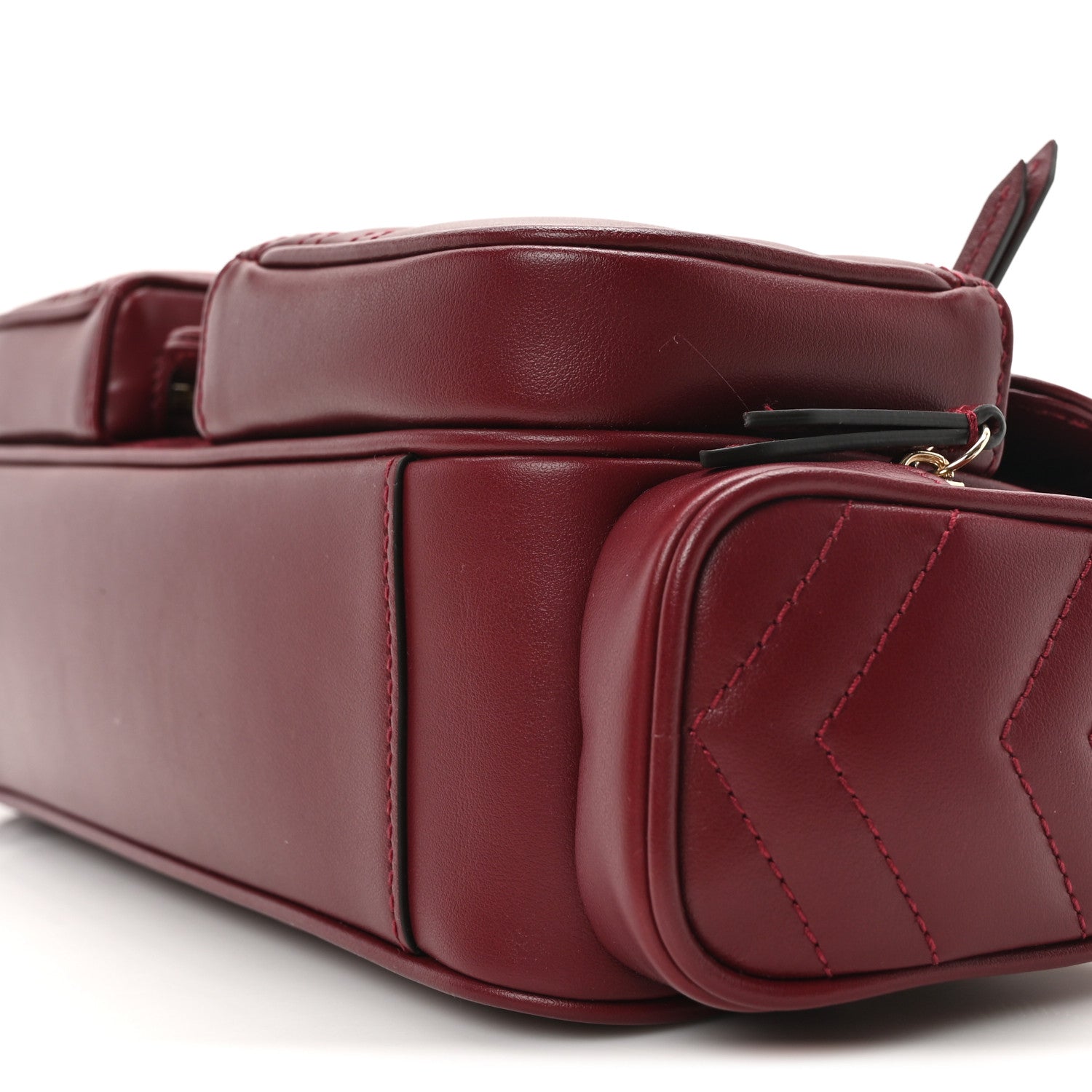 Gucci Calfskin Matelasse Small GG Marmont Multi Pocket Shoulder Bag Rosso Ancora 9 of 9