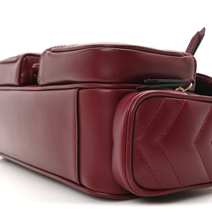 Gucci Calfskin Matelasse Small GG Marmont Multi Pocket Shoulder Bag Rosso Ancora 9 of 9