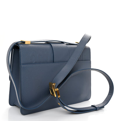 Christian Dior Grained Calfskin 30 Montaigne Flap Bag Blue 3 of 11
