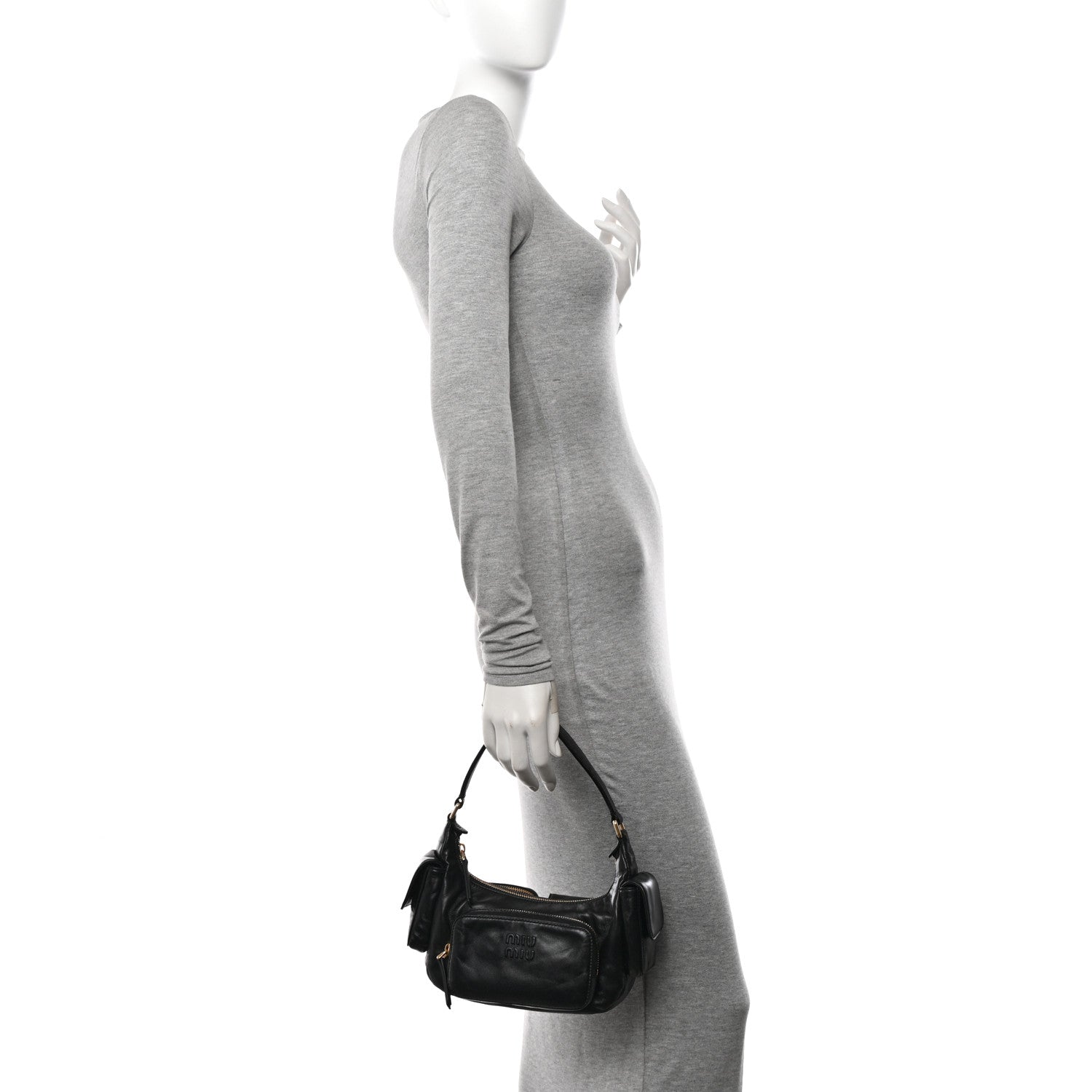 Miu Miu Nappa Multi Pocket Hobo Black 2 of 9