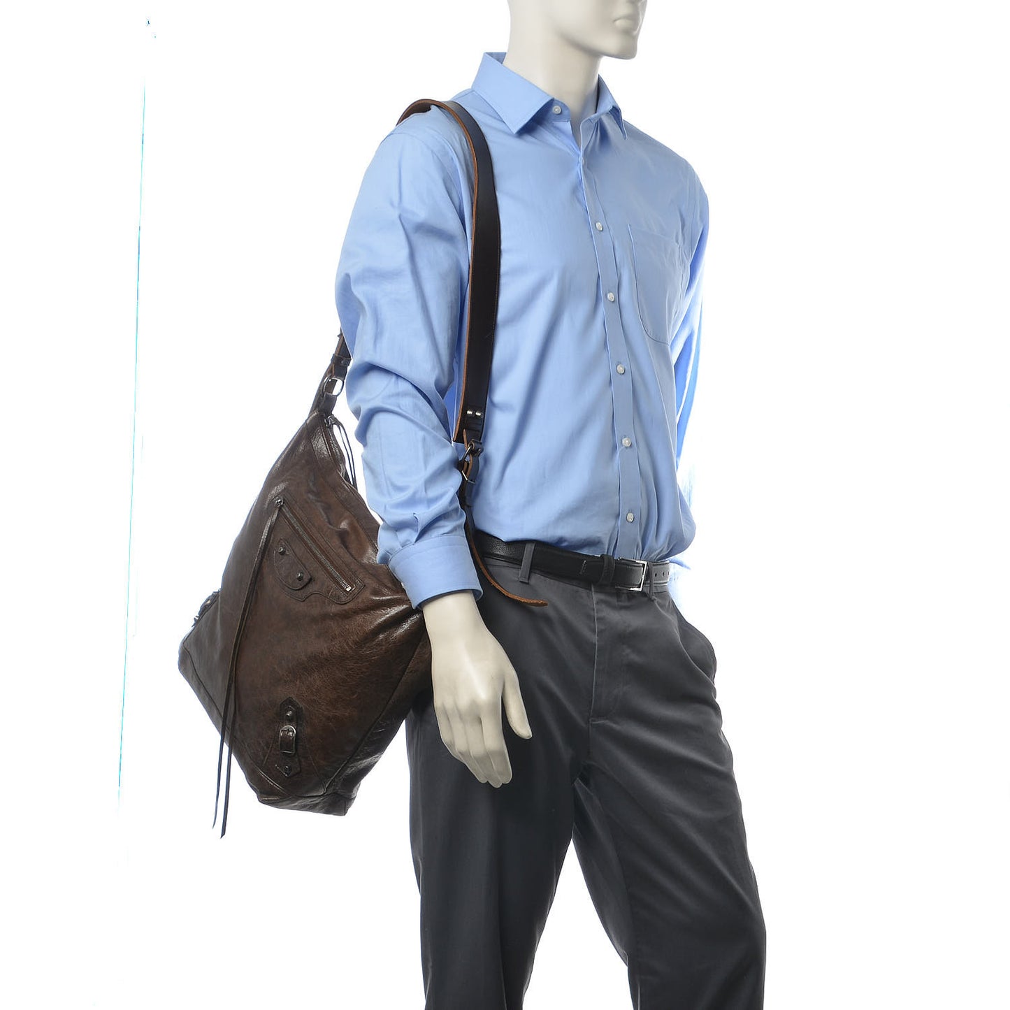 Chevre Classic Silver Hardware Mens Day Messenger Brown