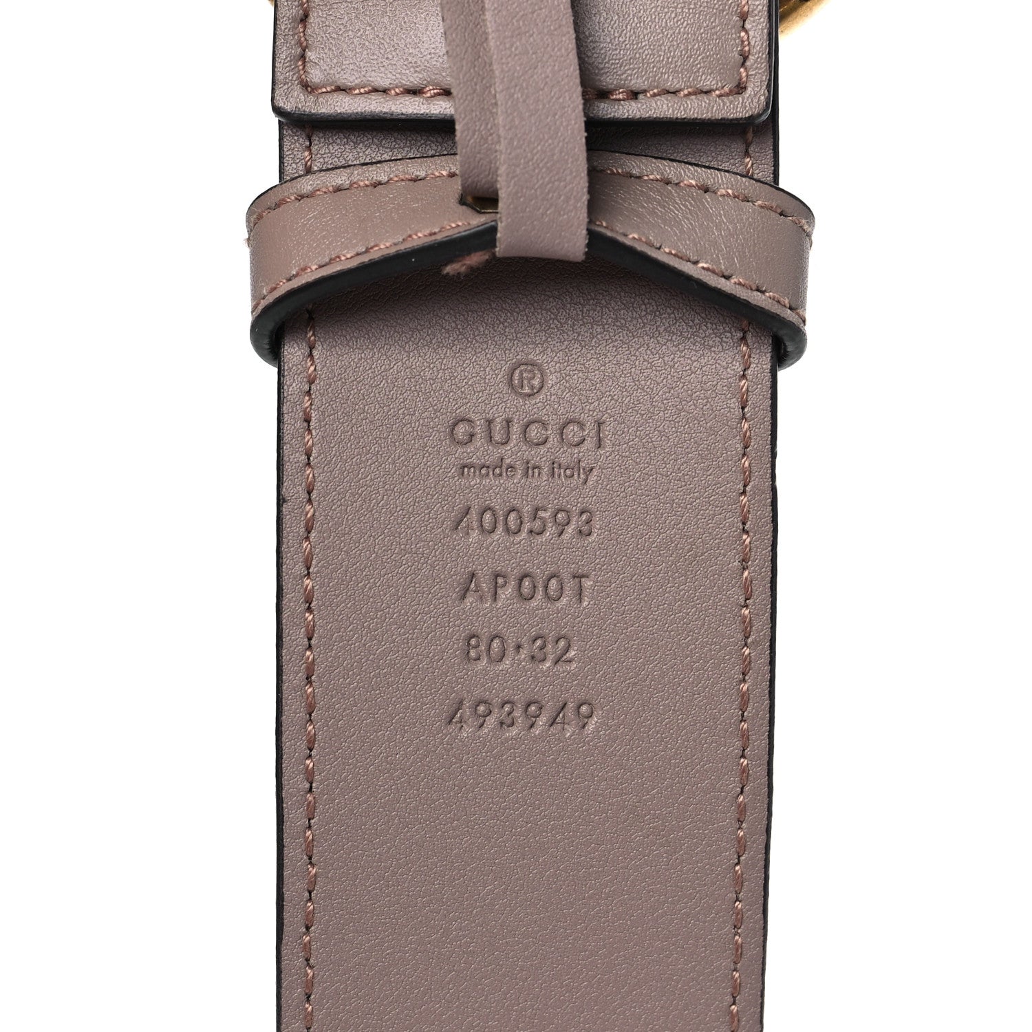 Gucci Calfskin Double G 40mm Belt 80 32 Porcelain Rose 3 of 4