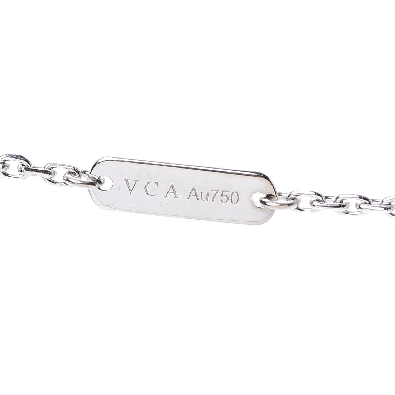 Van Cleef & Arpels 18K White Gold Diamond Vintage Alhambra Pendant Necklace 7 of 8