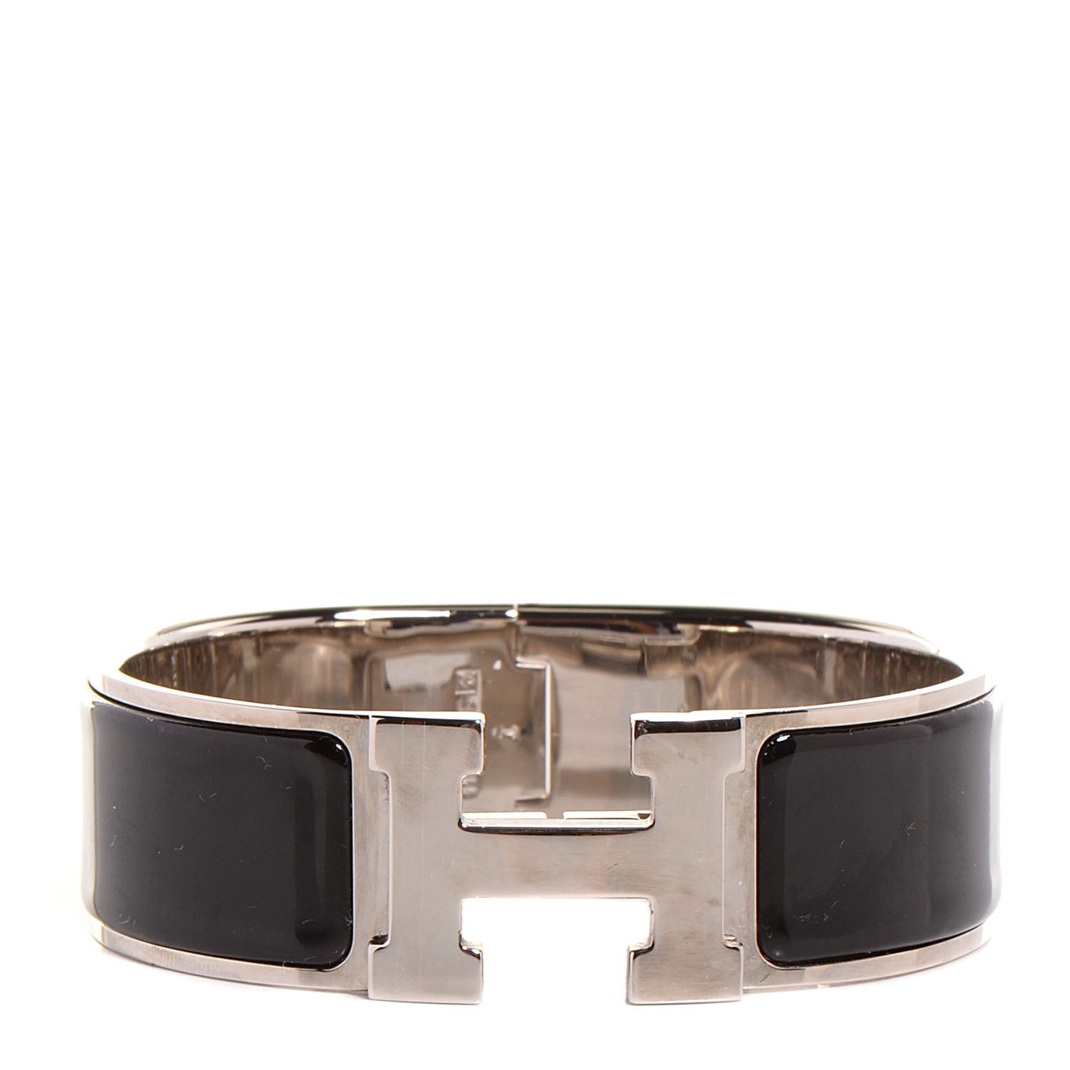 Hermes Enamel Wide Clic Clac H Bracelet GM Black 1 of 6