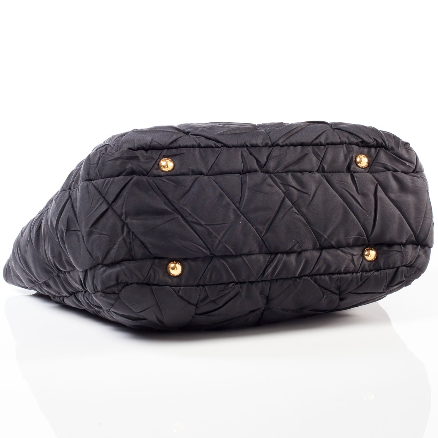 Prada Tessuto Nylon Chevron Quilted Tote Black 5 of 9