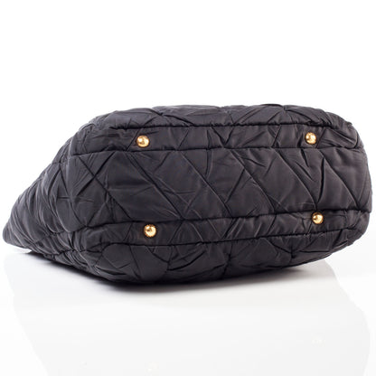 Prada Tessuto Nylon Chevron Quilted Tote Black 5 of 9