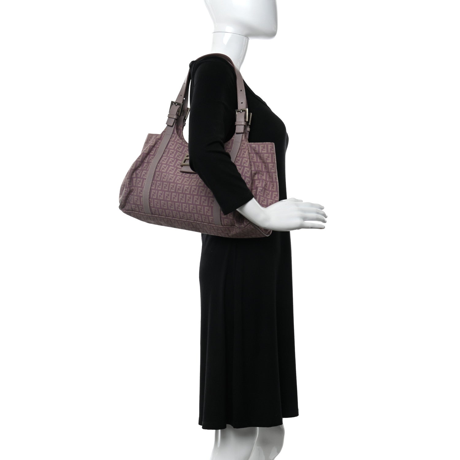 Fendi Zucchino Cuoio Shoulder Bag Lilla 2 of 9