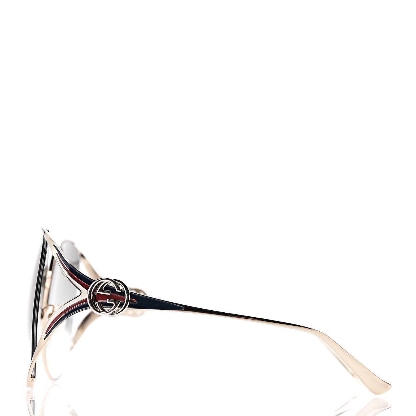 Metal Oversized Round Frame GG0225S Sunglasses Gold