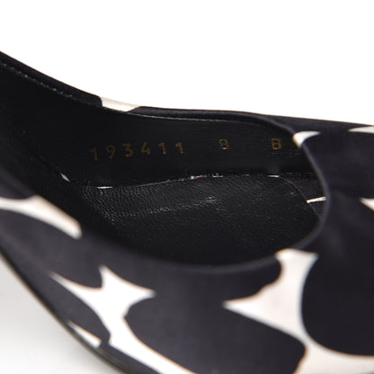 Gucci Satin Animal Print Peep Toe Pumps 7.5 Black 15 of 18