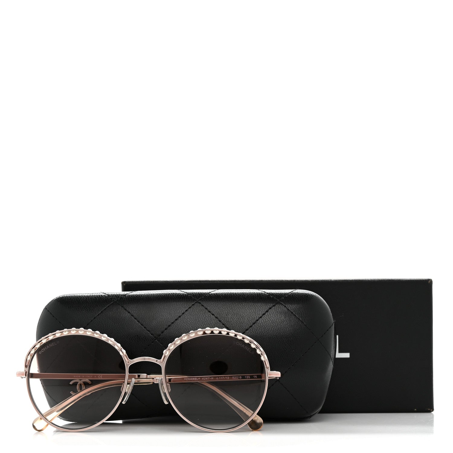 Chanel Round Pearl Sunglasses 4247-H Pink Gold 8 of 8