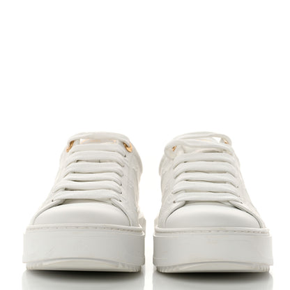 Louis Vuitton Lambskin Embossed Monogram Time Out Sneakers 36.5 White 2 of 8
