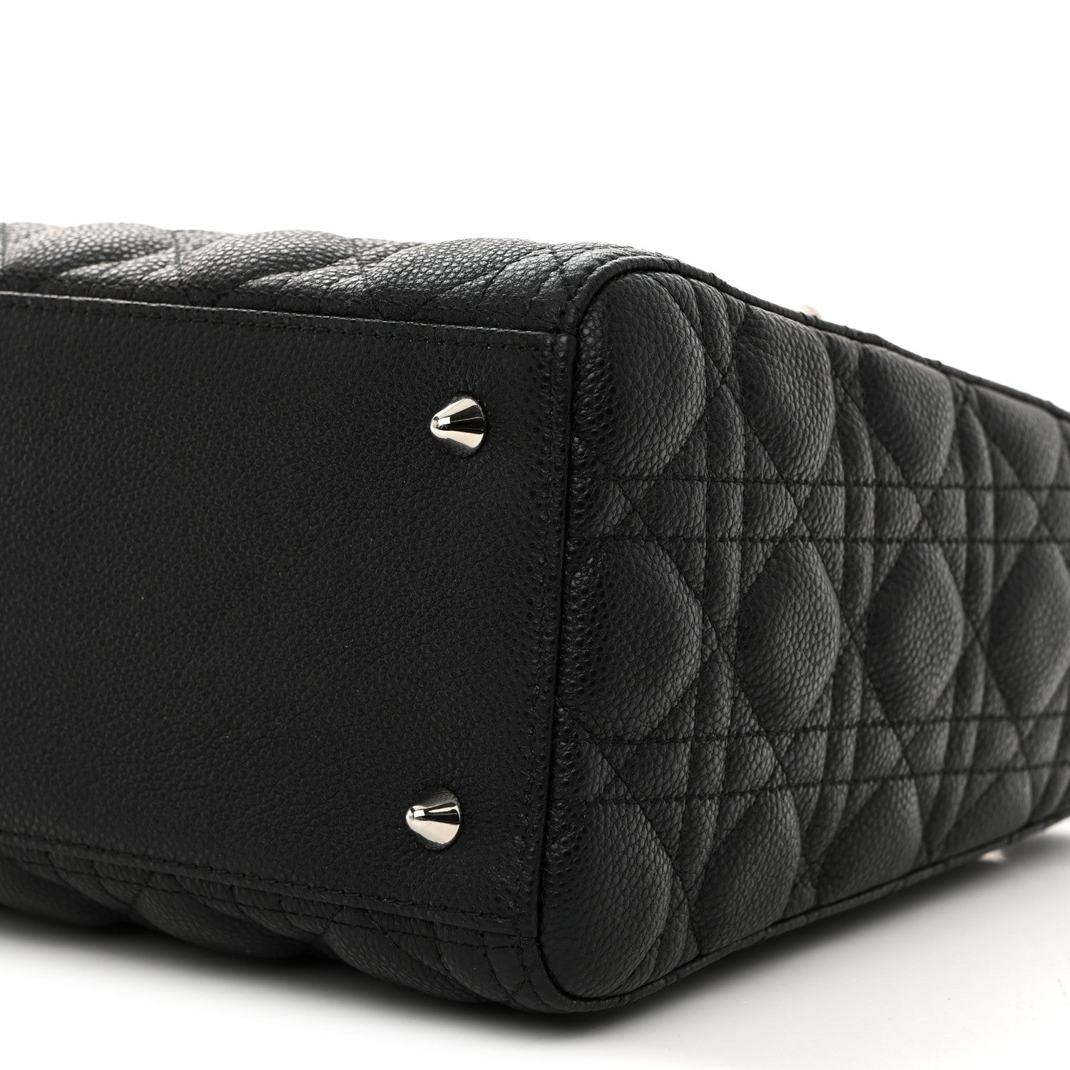 Christian Dior Grained Calfskin Cannage Medium Lady Dior Black 10 of 10