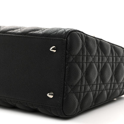 Christian Dior Grained Calfskin Cannage Medium Lady Dior Black 10 of 10