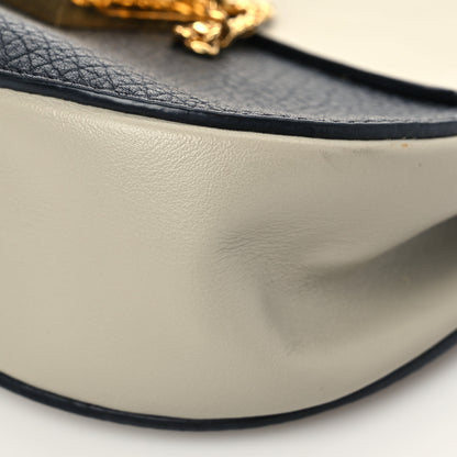 Chloe Grained Calfskin Lambskin Mini Bi-Color Drew Shoulder Bag Black Powder Beige 8 of 8
