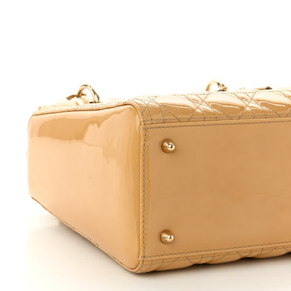Christian Dior Patent Cannage Medium Lady Dior Beige 9 of 10