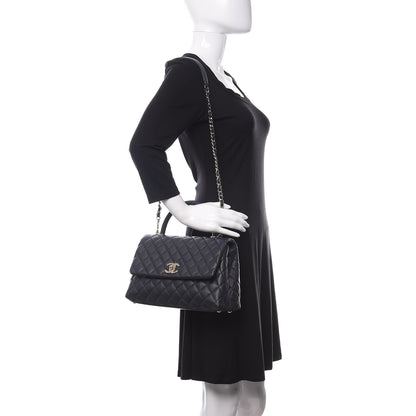 Chanel Caviar Quilted Small Coco Handle Flap Navy 2 of 11