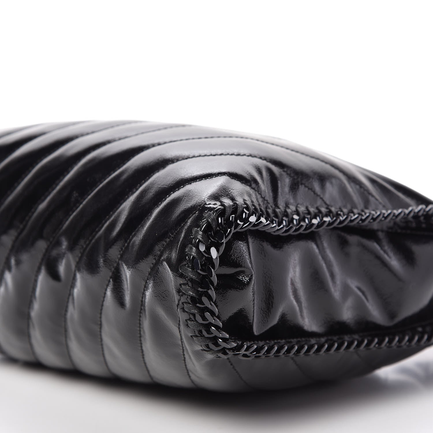 Stella McCartney Patent Eco Alter Nappa Quilted Small Falabella Tote Black 7 of 9
