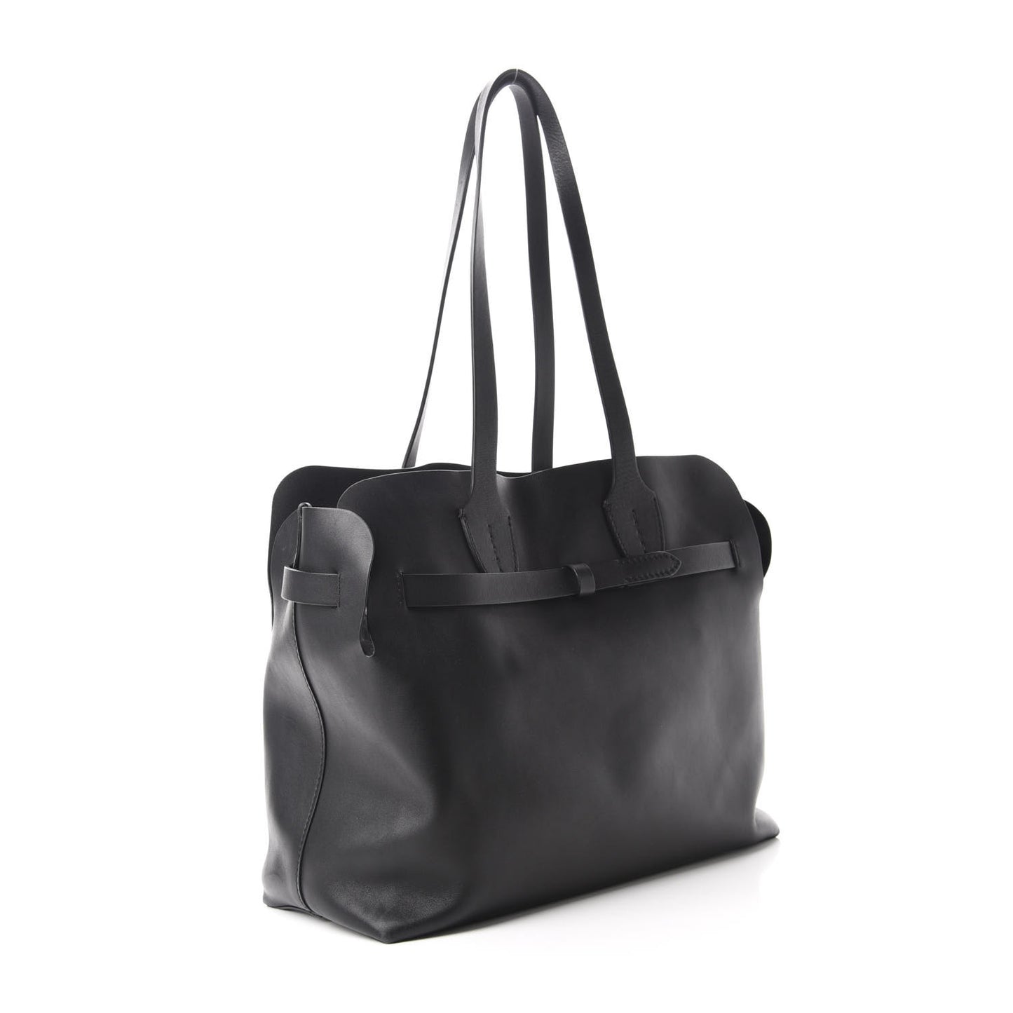 Soft Smooth Calfskin Medium Tote Black