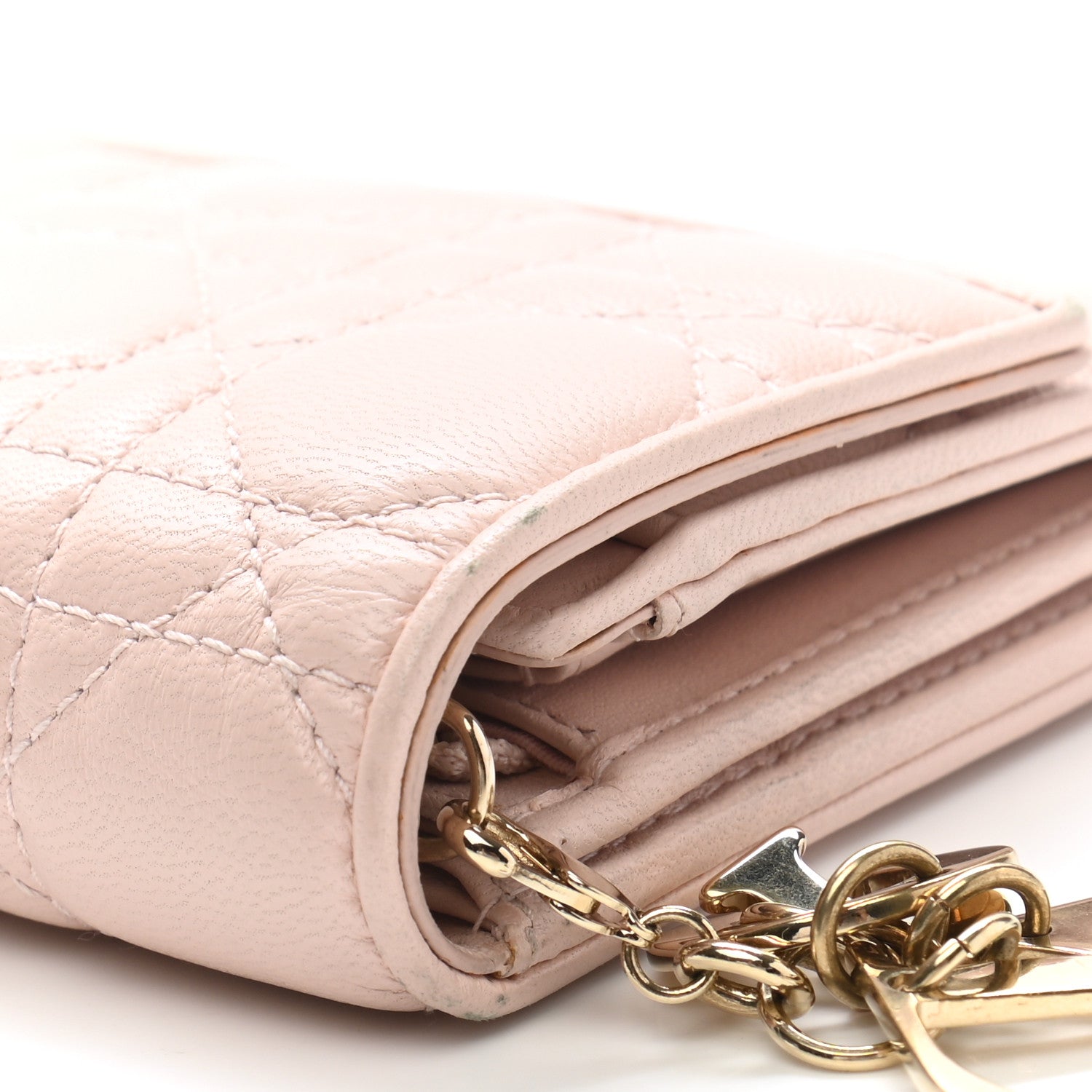 Christian Dior Lambskin Cannage Lady Dior Flap Wallet Light Pink 12 of 13