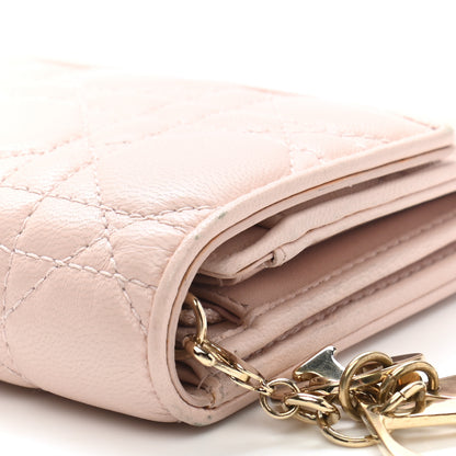 Christian Dior Lambskin Cannage Lady Dior Flap Wallet Light Pink 12 of 13
