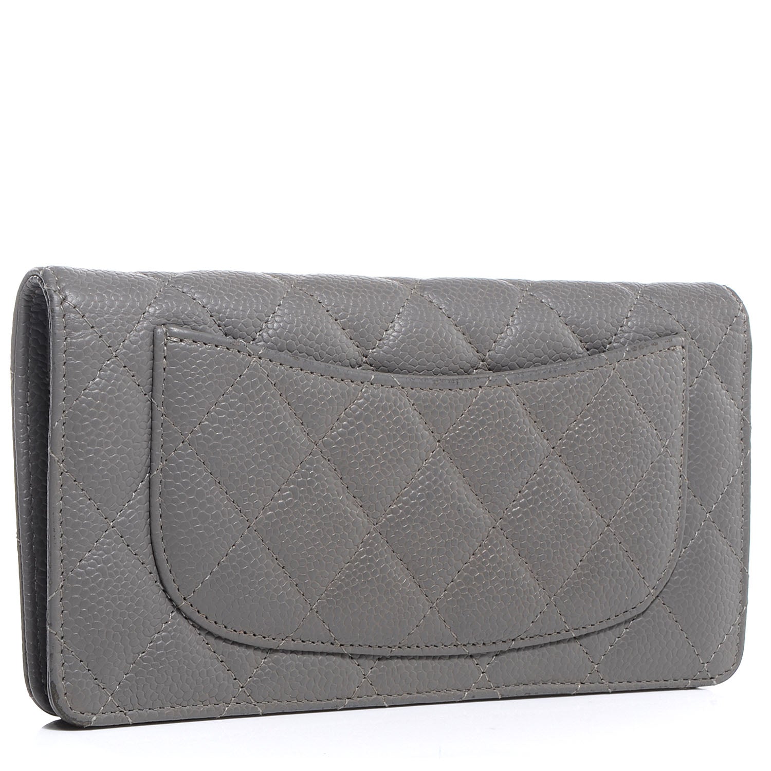 Chanel Caviar Quilted Yen Wallet Grey 3 of 8