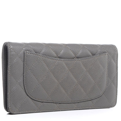 Chanel Caviar Quilted Yen Wallet Grey 3 of 8