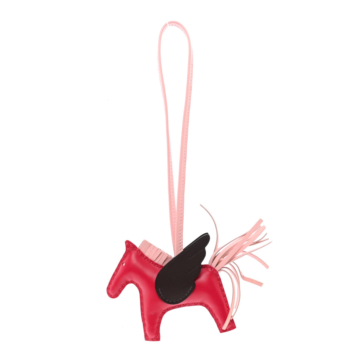 Milo Lambskin Grigri Rodeo Pegase Horse Bag Charm PM Framboise Rose Sakura Rouge Sellier