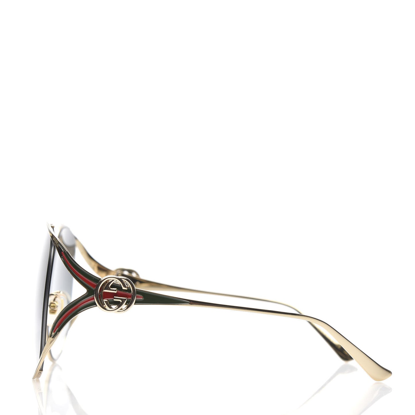 Metal Oversized Round Frame GG0225S Sunglasses Gold