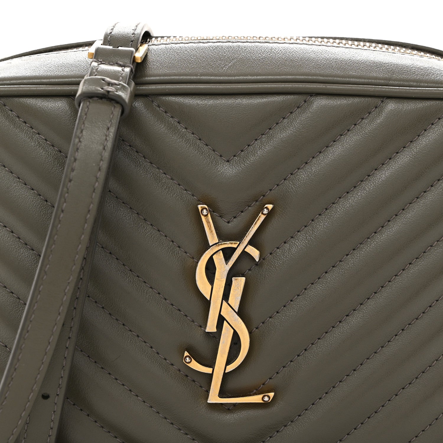 Saint Laurent SAINT LAURENT Calfskin Matelasse Monogram Lou Camera Bag Dusty Grey 9 of 14