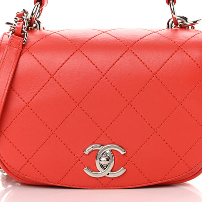 Chanel Calfskin Stitched Small Ring My Bag Flap Crossbody Red 8 of 15