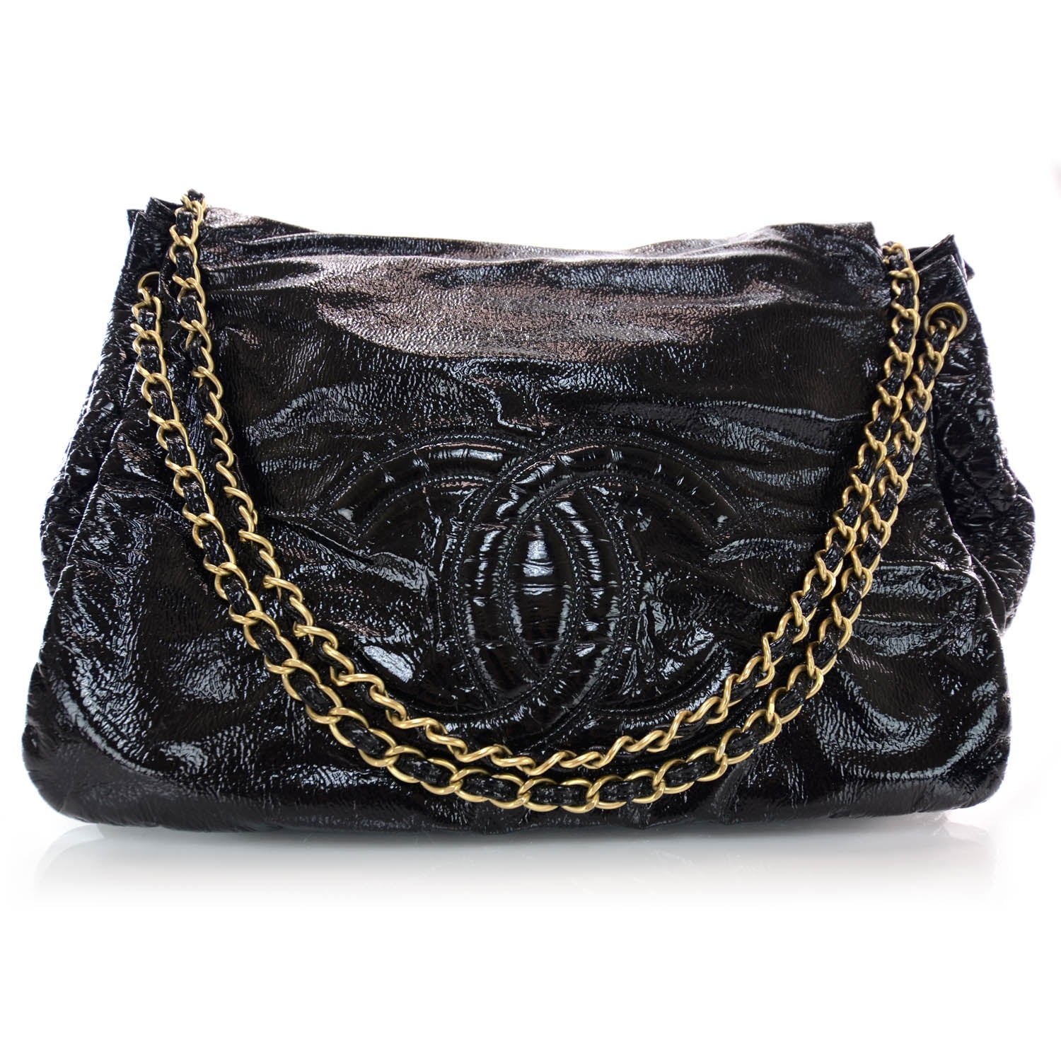 Chanel Vinyl XL Rock and Chain Flap Black 1 of 10