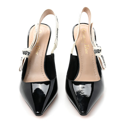 Christian Dior Patent Ribbon J'Adior Slingback 100mm Pumps 35 Black 2 of 9