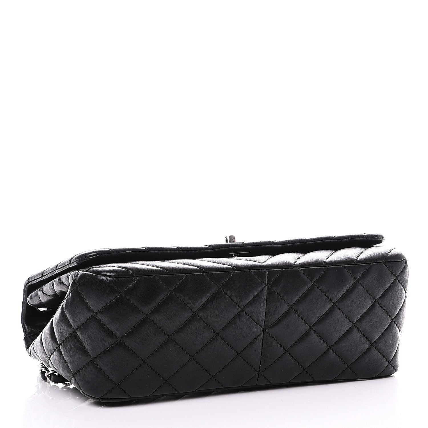 Chanel Lambskin Surpique Chevron Medium Single Flap Black 5 of 8