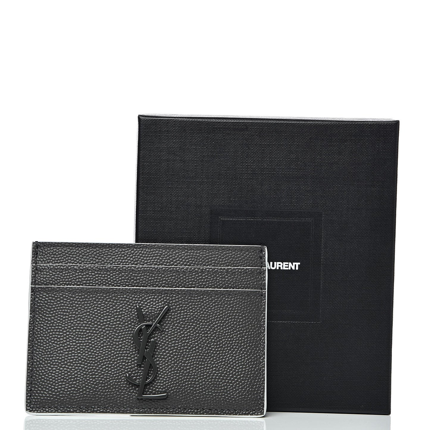Grain De Poudre Monogram Credit Card Case Grey