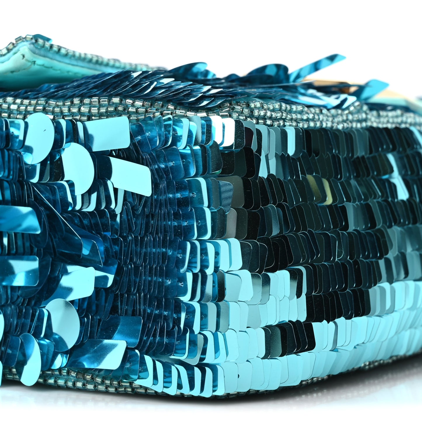 Sequin Paillettes Vitello Grace Sex and the City Baguette Spring Turquoise